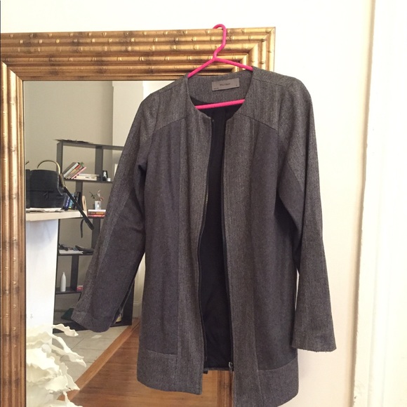Two tone Grey wool coat by Wells Grace - Picture 3 of 8